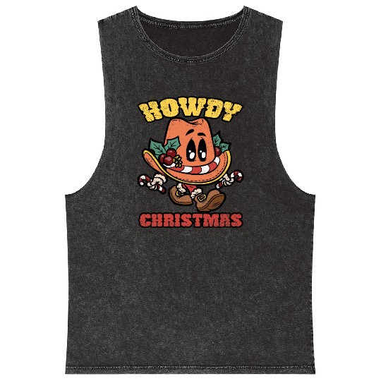 HOWDY CHRISTMAS Mineral Wash Tank Tops