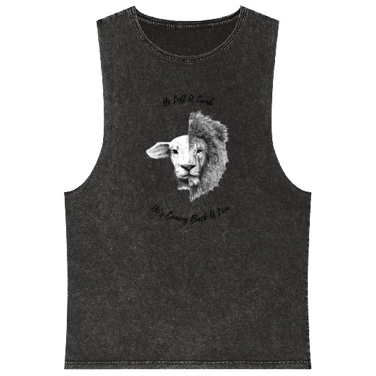 He Left A Lamb 4500 x 5400 px Mineral Wash Tank Tops