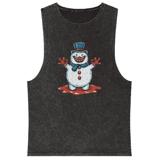 frosty snowman creepy Mineral Wash Tank Tops