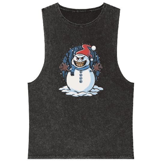 frosty snowman creepy Mineral Wash Tank Tops