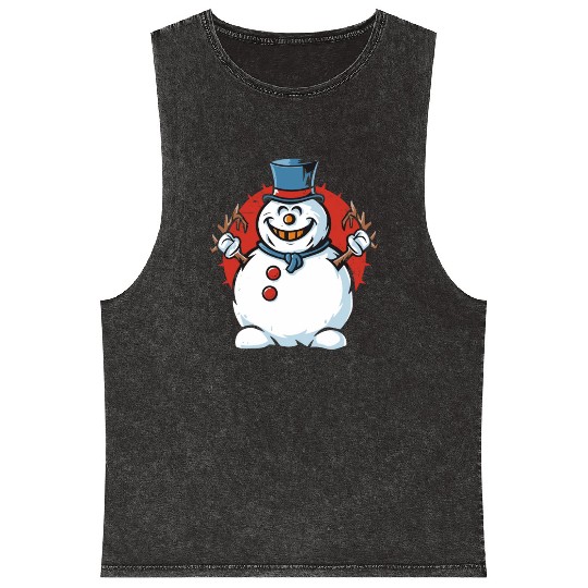 frosty snowman creepy Mineral Wash Tank Tops