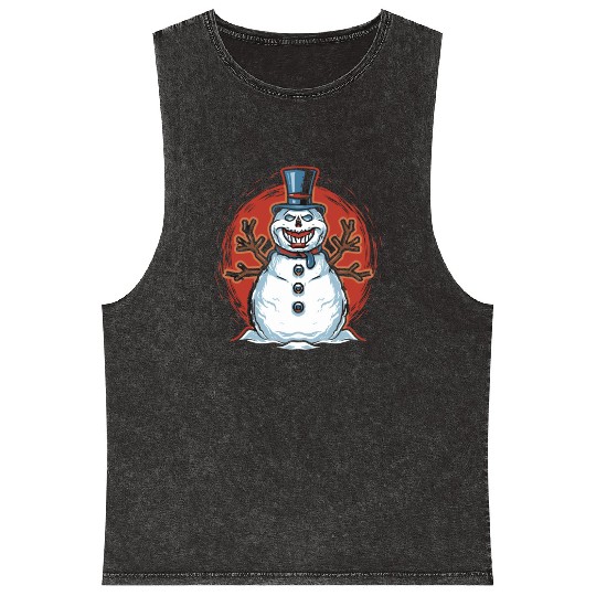 frosty snowman creepy Mineral Wash Tank Tops
