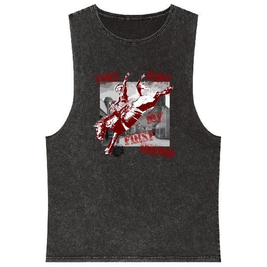 This Ant My First Rodeo Mineral Wash Tank Tops