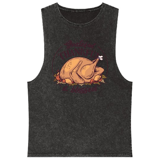 Grateful, Thankful and Blessed Mineral Wash Tank Tops