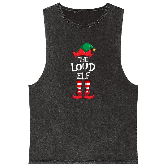 Loud Elf Matching Family Christmas Mineral Wash Tank Tops