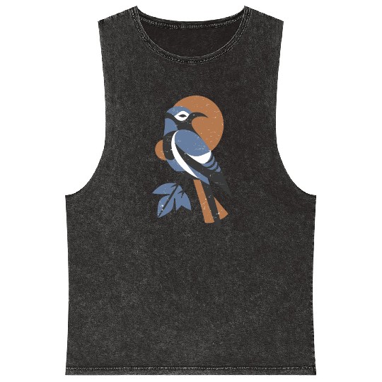 Blue Jay Wild Bird Mineral Wash Tank Tops