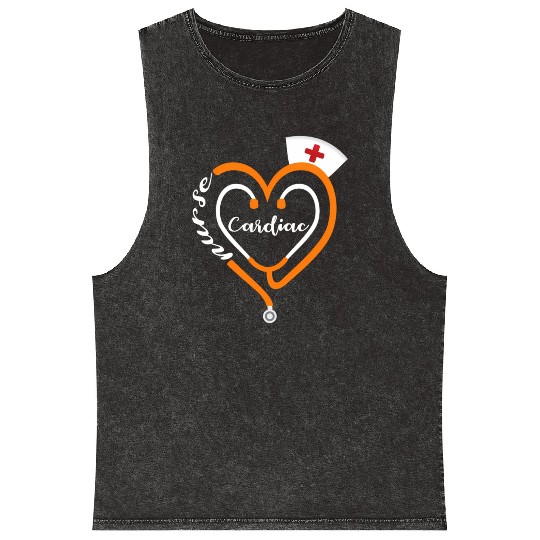 Cardiac Nurse Halloween Stethoscope He Rn Mineral Wash Tank Tops
