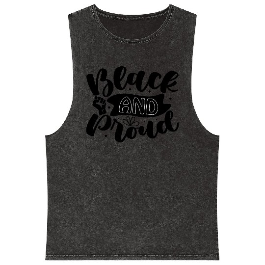 black and proud Mineral Wash Tank Tops