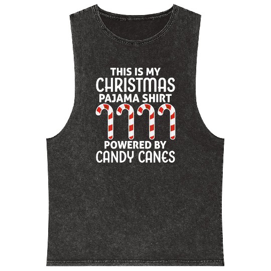 This is My Christmas Pajama Mineral Wash Tank Tops Candy Canes