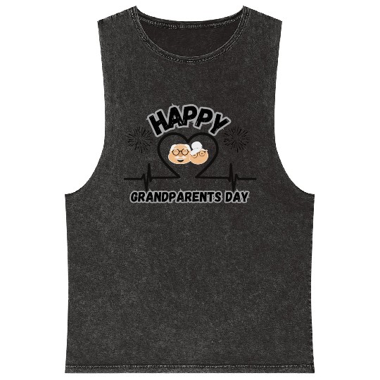Happy Grandparents Day Mineral Wash Tank Tops