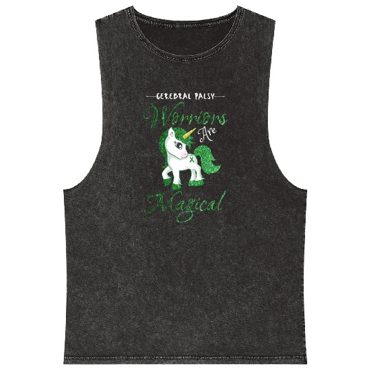 Cerebral Palsy Warriors Are Magical Cute Green Mineral Wash Tank Tops