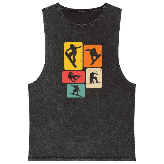 Snowboarding Gift For Snowboarders Mineral Wash Tank Tops