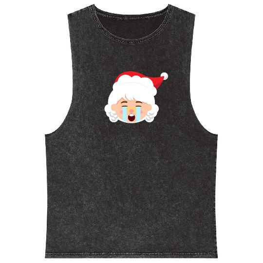 Mrs Claus Emoticons Crying Out Loud Christmasfunny Mineral Wash Tank Tops