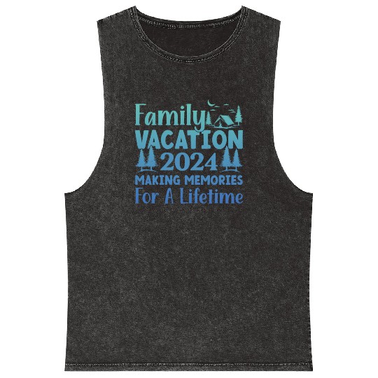 Summer Family Vacation Making Memories Mineral Wash Tank Tops