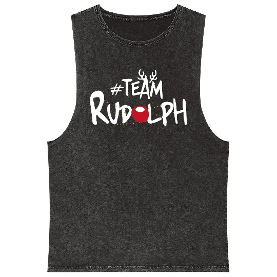 Team Rudolph Funny Christmas Reindeer Lover Meme Mineral Wash Tank Tops