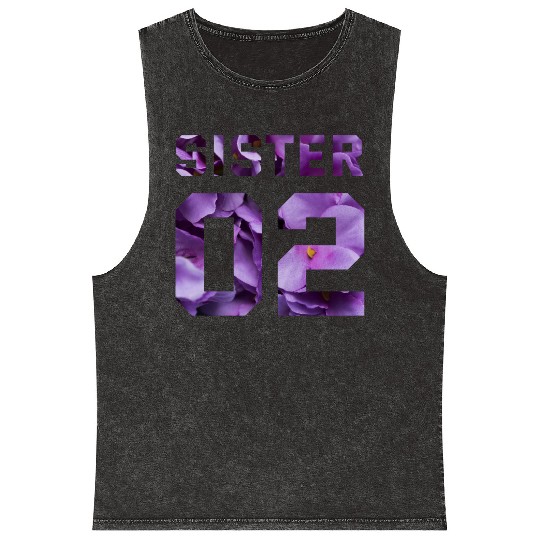 COUPLE FLOWER SISTER 02 Mineral Wash Tank Tops