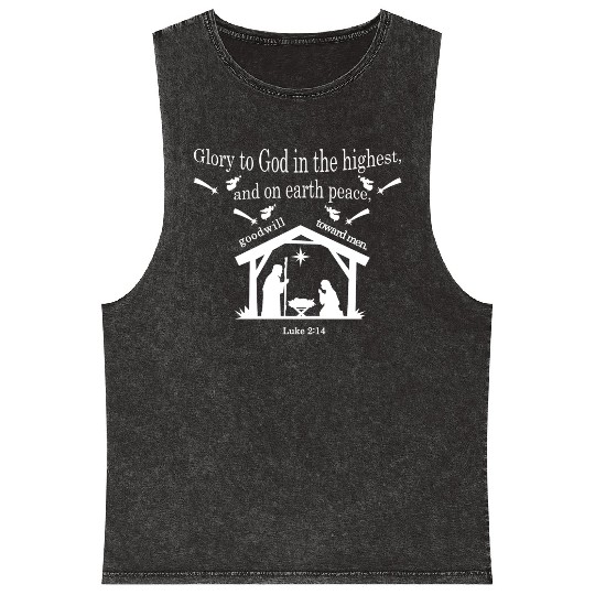 “Glory to God in the highest Mineral Wash Tank Tops