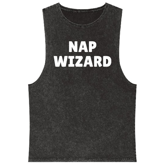 Nap wizard, funny nap loving slogan Mineral Wash Tank Tops