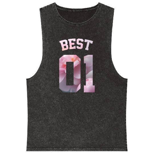 Flower Best Friends for 3 - best 01 Mineral Wash Tank Tops