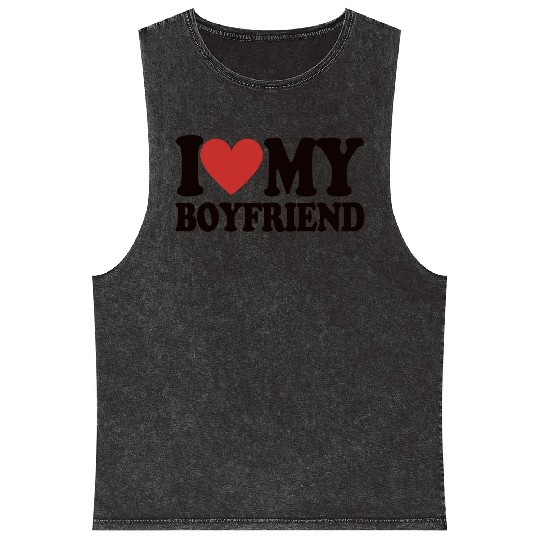 I Love My Boyfriend Mineral Wash Tank Tops Baby Tees for Women Y2k