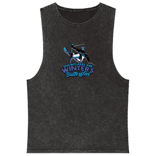 Snowflakes are winter's butterflies - Ski Mineral Wash Tank Tops