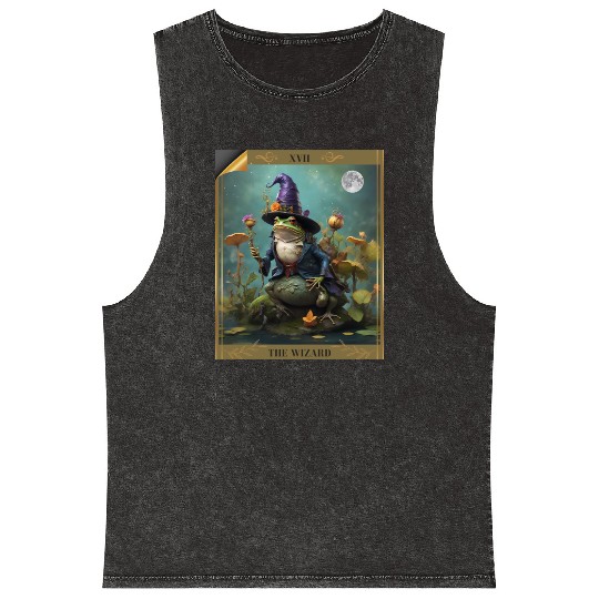 he Wizard Comfort Colors Oversized Mineral Wash Tank Tops, Frog Ta