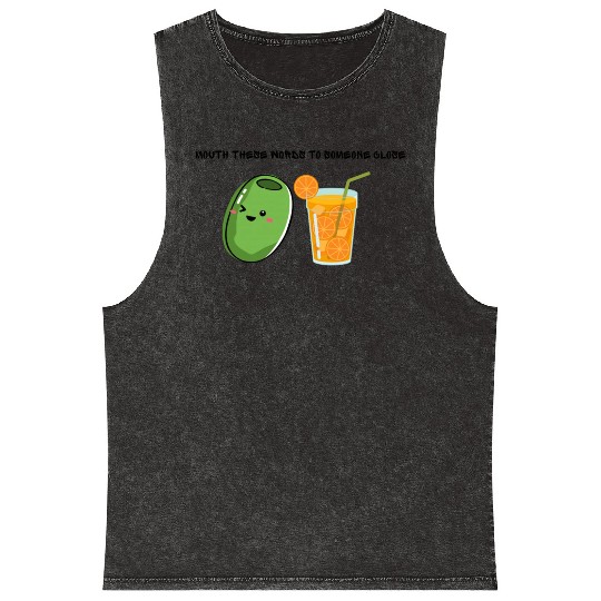 Olive Juice (I love you) Mineral Wash Tank Tops