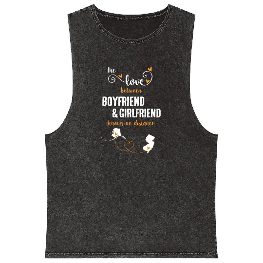 Love Between BF And GF Alaska To New Jersey Gift Mineral Wash Tank Tops