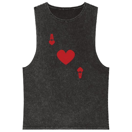Ace Of He Poker Card Blackjack Texas Holdem Poker Mineral Wash Tank Tops
