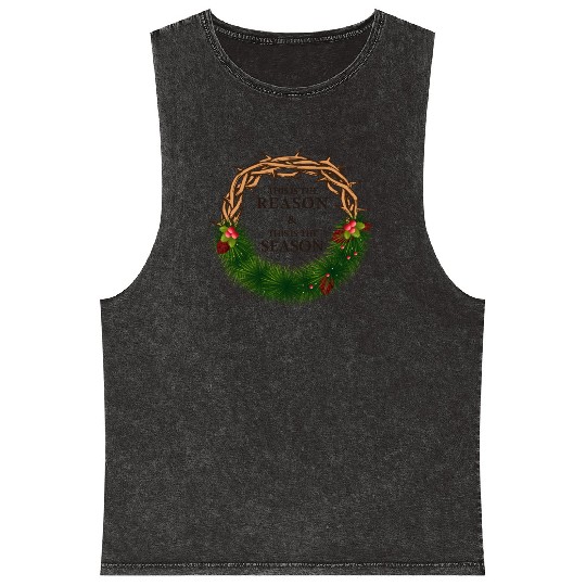 Jesus is King and is the Reason for the Season Mineral Wash Tank Tops