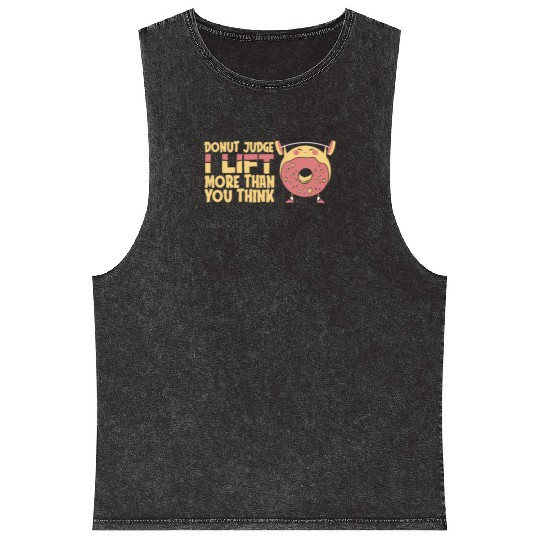 Fitness Donut Funny Donut Gym Mineral Wash Tank Tops