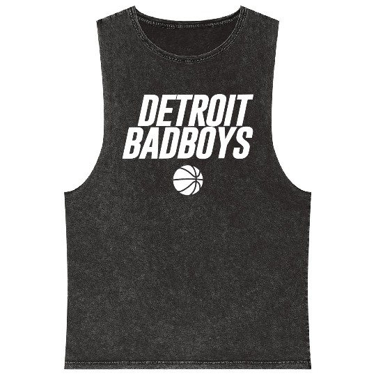Detroit Basketball Graphic Tees 2 Mineral Wash Tank Tops