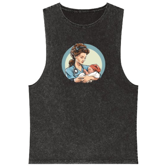 Registered Nurse Medical Medicine Neonatal Nurse Mineral Wash Tank Tops