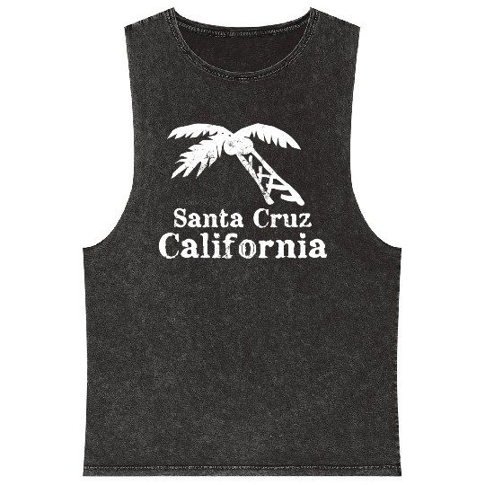 Santa Cruz California Palm Tree Souvenirs Gifts Mineral Wash Tank Tops