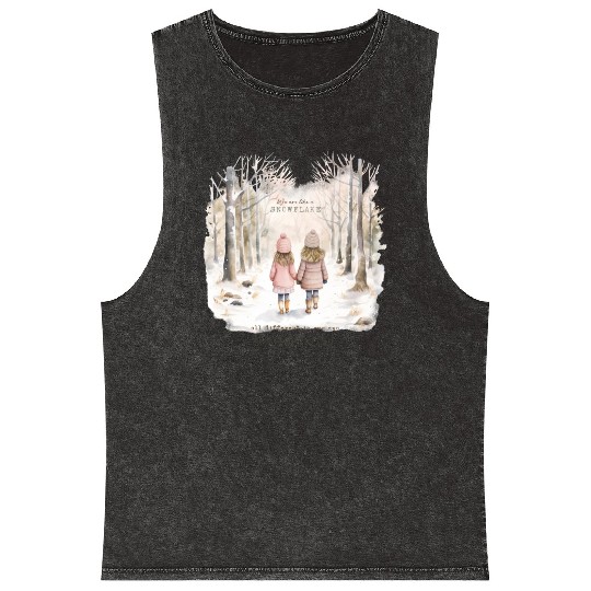 Cute Kids In Winter Wonderland Mineral Wash Tank Tops