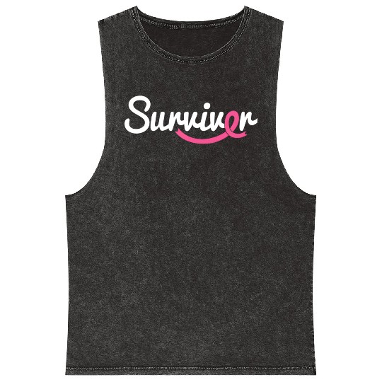 Breast Cancer Survivor K Ribbon Breast Cancer Awar Mineral Wash Tank Tops