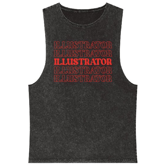 Illustrator Artist Graphic Designer Image Creator Mineral Wash Tank Tops