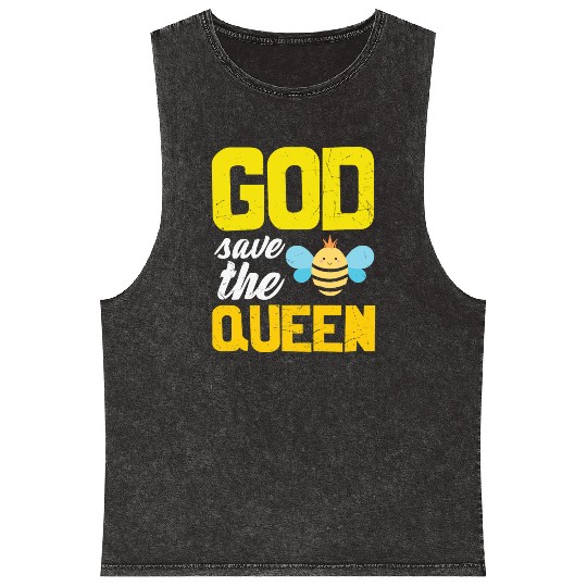 Earth Quote God Save The Queen Bee Mineral Wash Tank Tops