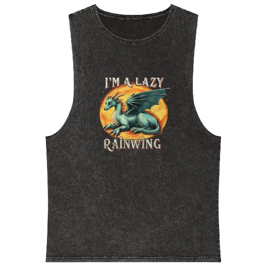 Chill Vibes Only: Lazy RainWing's Wings of Fire Mineral Wash Tank Tops