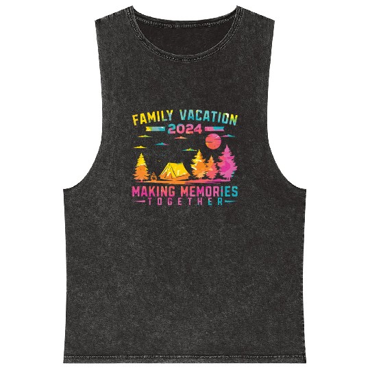 Summer Family Vacation Making Memories Mineral Wash Tank Tops