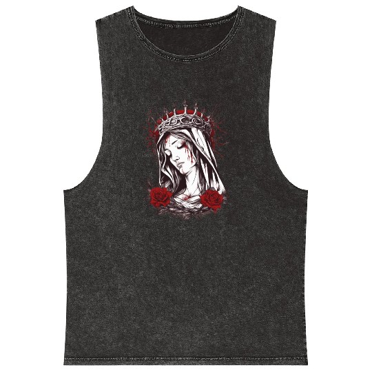 Virgin Mary Mineral Wash Tank Tops