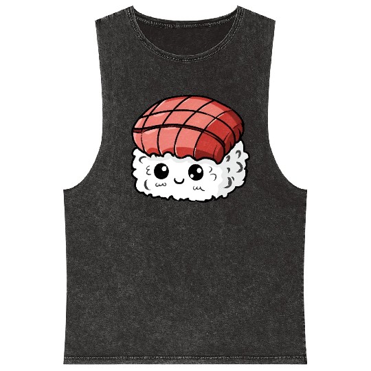 cute Sushi Mineral Wash Tank Tops