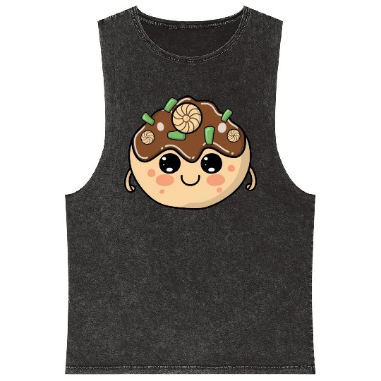 Cute Takoyaki Mineral Wash Tank Tops
