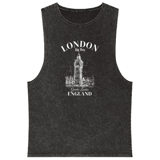 London Big Ben England Mineral Wash Tank Tops