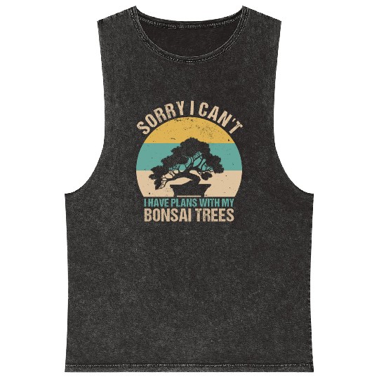 Bonsai Tree - Indoor Plants Lover Gardening Quote Mineral Wash Tank Tops