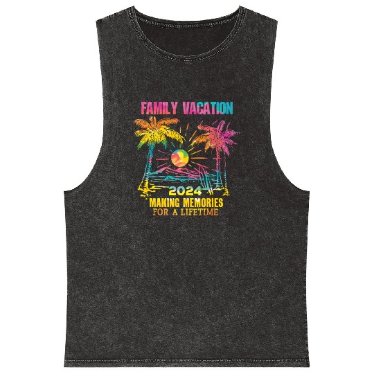 Family Vacation 2024 Making Memories Mineral Wash Tank Tops