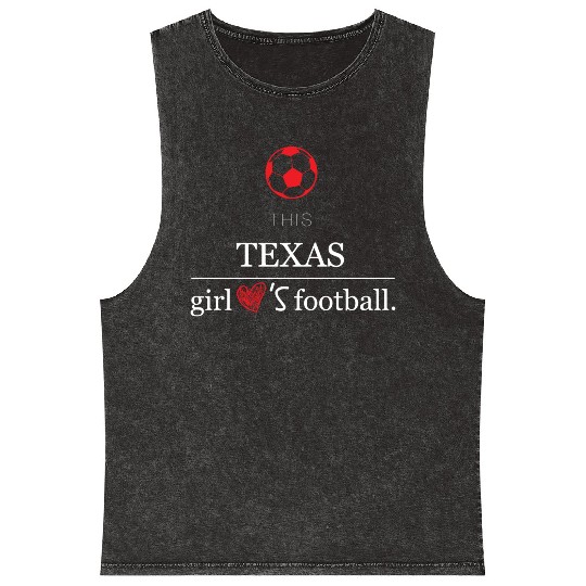 This girl texas football Mineral Wash Tank Tops