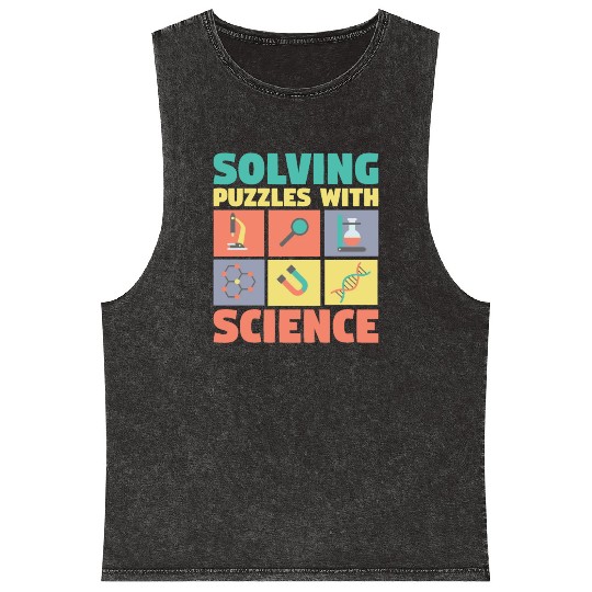 Solving Puzzles with Science Physics Chemist Geek Mineral Wash Tank Tops