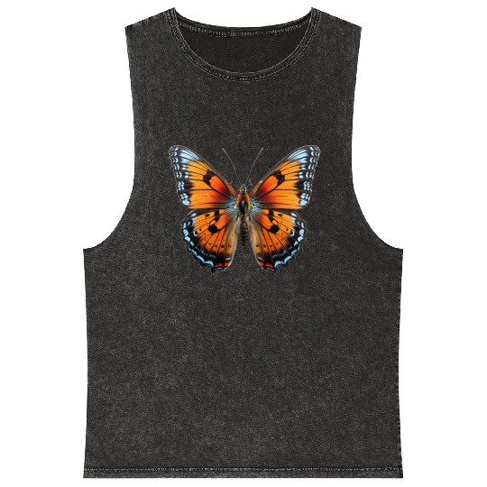 Butterfly Colorful Enchanting Delicate Insects Mineral Wash Tank Tops