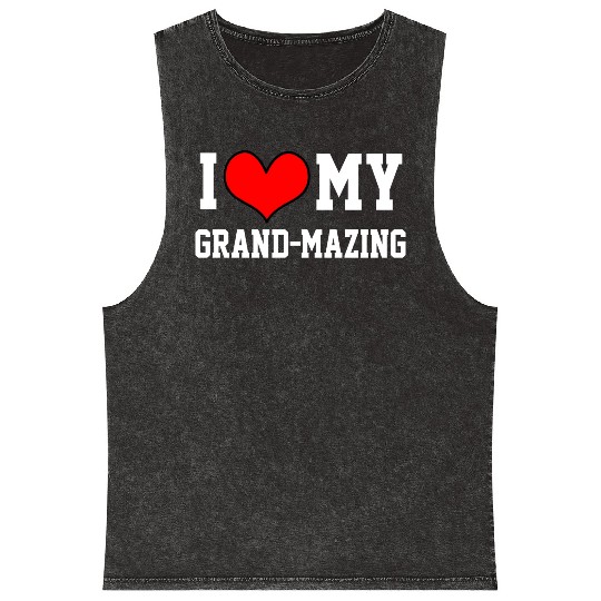 I Love My Grandma Amazing Puns Fun Mothers Day Kid Mineral Wash Tank Tops